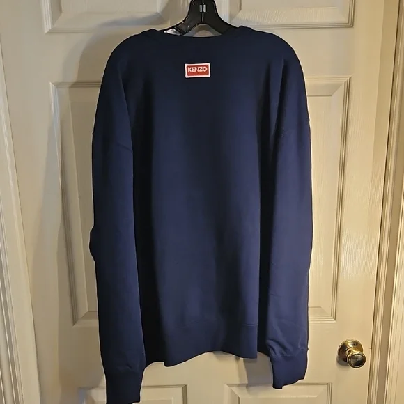 Kenzo Blue and Orange Crewneck Sweatshirt with Lucky Tiger Design
